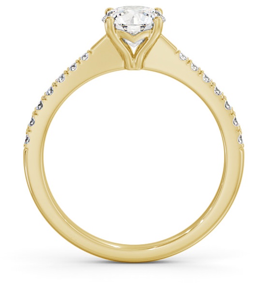 Round Diamond Tapered Band Engagement Ring 18K Yellow Gold Solitaire ENRD134S_YG_THUMB1 