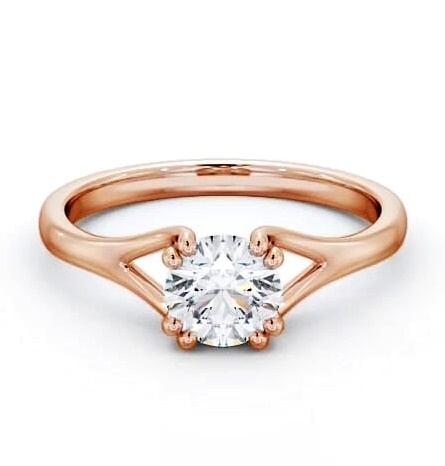 Round Diamond Split Band Engagement Ring 18K Rose Gold Solitaire ENRD135_RG_THUMB1