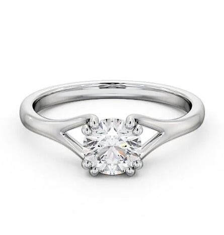 Round Diamond Split Band Engagement Ring 18K White Gold Solitaire ENRD135_WG_THUMB2 