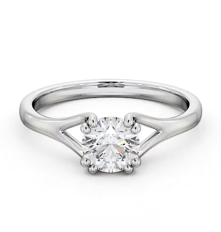Round Diamond Split Band Engagement Ring 9K White Gold Solitaire ENRD135_WG_THUMB1