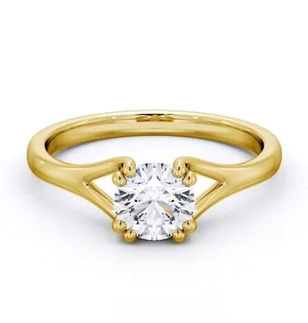 Round Diamond Split Band Engagement Ring 18K Yellow Gold Solitaire ENRD135_YG_THUMB2 