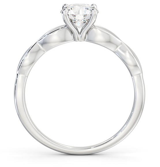 Round Diamond Rippled Band Engagement Ring Platinum Solitaire ENRD136_WG_THUMB1