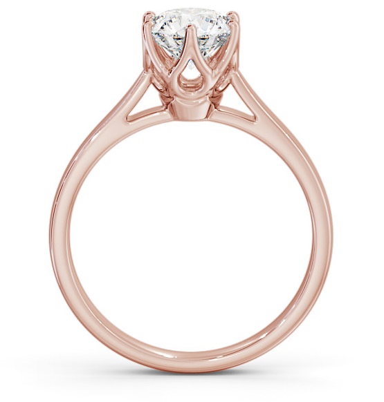 Round Diamond Regal Design Engagement Ring 9K Rose Gold Solitaire ENRD137_RG_THUMB1