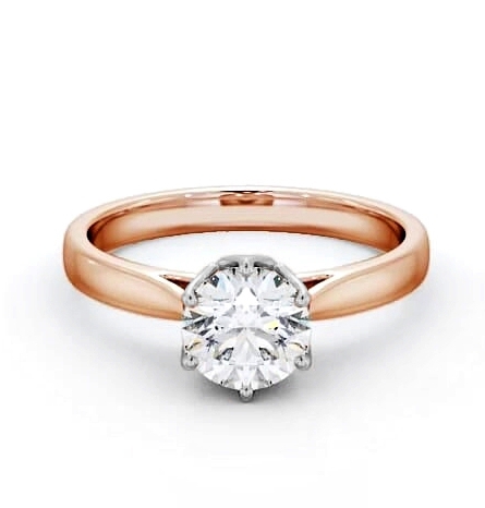 Round Diamond Regal Design Engagement Ring 18K Rose and White Gold Solitaire ENRD137_RWG_THUMB1