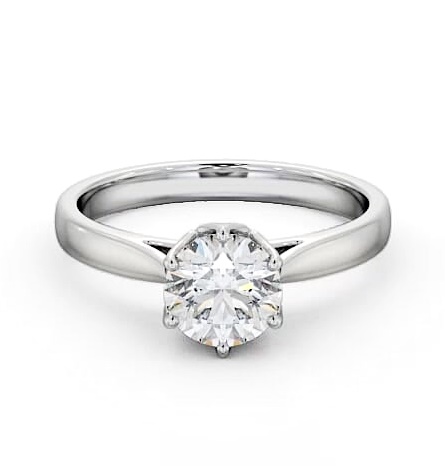Round Diamond Regal Design Engagement Ring 18K White Gold Solitaire ENRD137_WG_THUMB2 