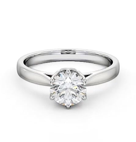 Round Diamond Regal Design Engagement Ring 18K White Gold Solitaire ENRD137_WG_THUMB2 