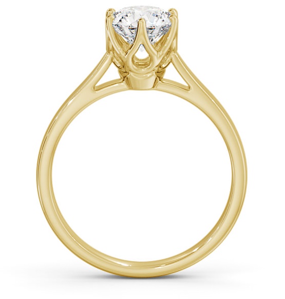Round Diamond Regal Design Engagement Ring 9K Yellow Gold Solitaire ENRD137_YG_THUMB1 