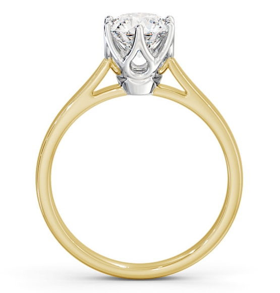 Round Diamond Regal Design Engagement Ring 18K Yellow and White Gold Solitaire ENRD137_YWG_THUMB1 