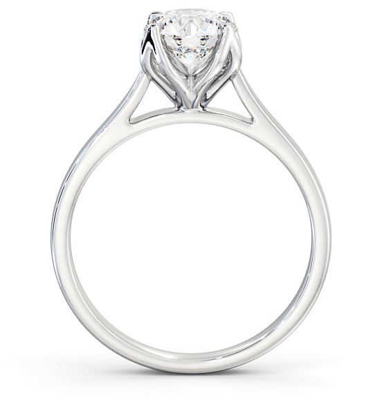 Round Diamond with leaf Shaped Prongs Engagement Ring 9K White Gold Solitaire ENRD138_WG_THUMB1