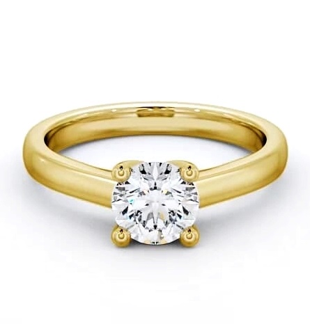 Round Diamond Low Set Engagement Ring 18K Yellow Gold Solitaire ENRD13_YG_THUMB1