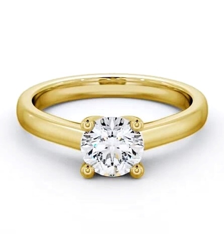 Round Diamond Low Set Engagement Ring 18K Yellow Gold Solitaire ENRD13_YG_THUMB2 