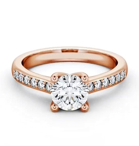 Round Diamond Classic 4 Prong Engagement Ring 9K Rose Gold Solitaire ENRD13S_RG_THUMB1