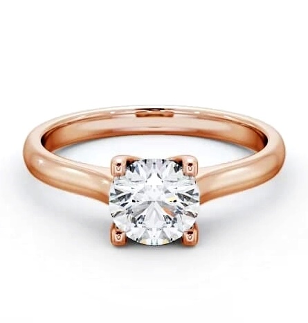 Round Diamond Contemporary Style Ring 9K Rose Gold Solitaire ENRD140_RG_THUMB1