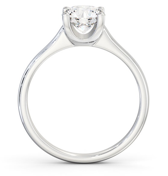 Round Diamond Contemporary Style Engagement Ring 18K White Gold Solitaire ENRD140_WG_THUMB1