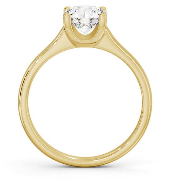 Round Diamond Contemporary Style Engagement Ring 18K Yellow Gold Solitaire ENRD140_YG_THUMB1