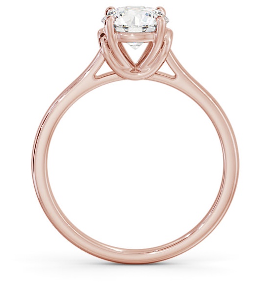 Round Diamond Unique Style Head Engagement Ring 18K Rose Gold Solitaire ENRD141_RG_THUMB1