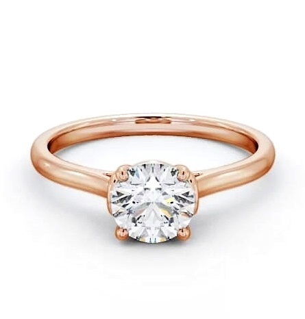 Round Diamond Unique Style Head Engagement Ring 9K Rose Gold Solitaire ENRD141_RG_THUMB1