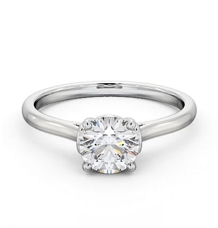 Round Diamond Unique Style Head Ring 18K White Gold Solitaire ENRD141_WG_THUMB2 