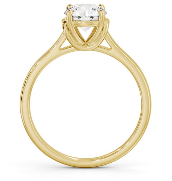 Round Diamond Unique Style Head Engagement Ring 18K Yellow Gold Solitaire ENRD141_YG_THUMB1