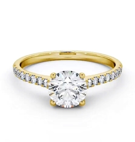Round Diamond Basket Setting Engagement Ring 18K Yellow Gold Solitaire ENRD142S_YG_THUMB2 