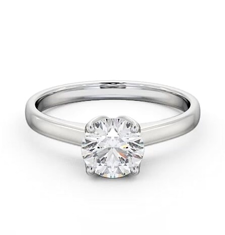 Round Diamond Open Prong Design Ring 9K White Gold Solitaire ENRD144_WG_THUMB1