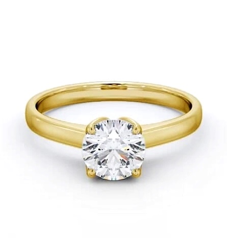 Round Diamond Open Prong Design Ring 18K Yellow Gold Solitaire ENRD144_YG_THUMB1