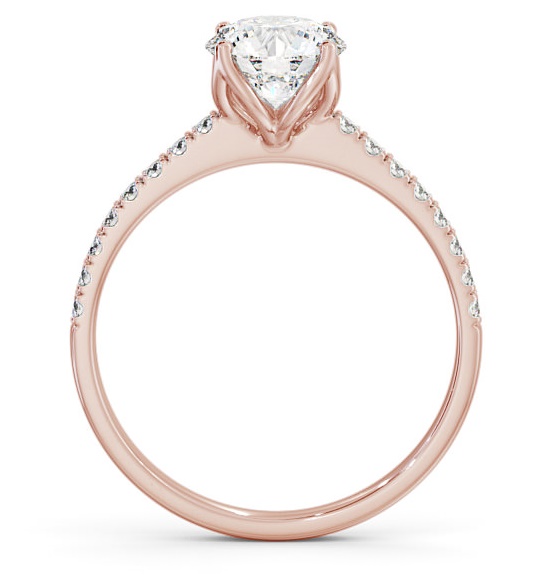 Round Diamond Elegant Style Engagement Ring 18K Rose Gold Solitaire ENRD144S_RG_THUMB1 