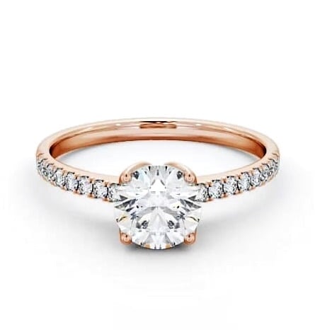 Round Diamond Elegant Style Engagement Ring 18K Rose Gold Solitaire ENRD144S_RG_THUMB1