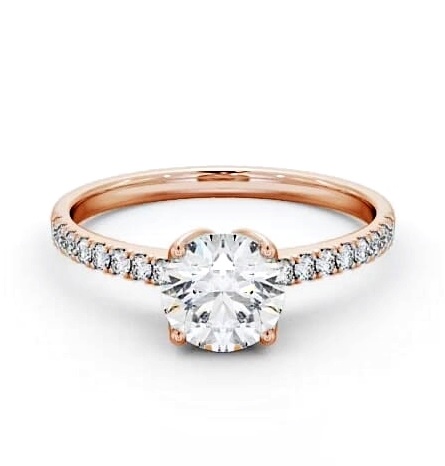 Round Diamond Elegant Style Engagement Ring 18K Rose Gold Solitaire ENRD144S_RG_THUMB2 