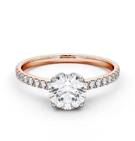 Round Diamond Elegant Style Engagement Ring 18K Rose and White Gold Solitaire ENRD144S_RWG_THUMB1