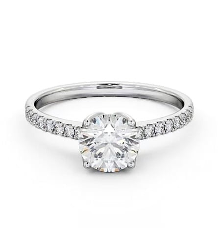 Round Diamond Elegant Style Engagement Ring 18K White Gold Solitaire ENRD144S_WG_THUMB2 