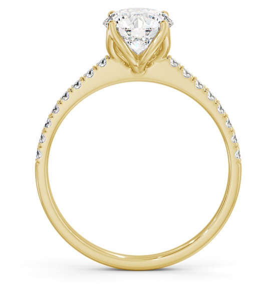 Round Diamond Elegant Style Engagement Ring 9K Yellow Gold Solitaire ENRD144S_YG_THUMB1 