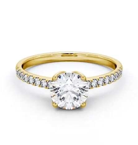Round Diamond Elegant Style Engagement Ring 9K Yellow Gold Solitaire ENRD144S_YG_THUMB1