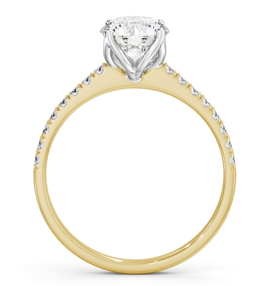 Round Diamond Elegant Style Engagement Ring 18K Yellow and White Gold Solitaire ENRD144S_YWG_THUMB1 