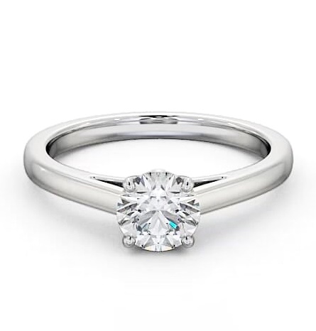 Round Diamond Elevated Setting Engagement Ring 18K White Gold Solitaire ENRD145_WG_THUMB2 