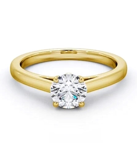 Round Diamond Elevated Setting Ring 18K Yellow Gold Solitaire ENRD145_YG_THUMB1