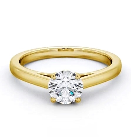 Round Diamond Elevated Setting Ring 18K Yellow Gold Solitaire ENRD145_YG_THUMB2 