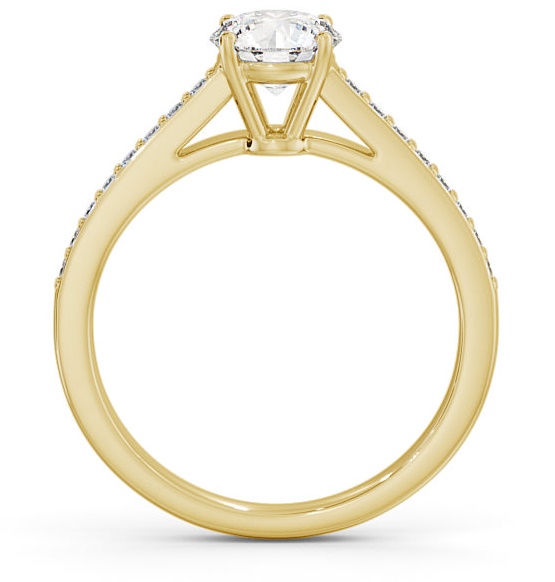 Round Diamond High Setting Engagement Ring 18K Yellow Gold Solitaire ENRD145S_YG_THUMB1 