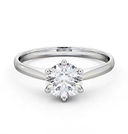 Round Diamond Classic 6 Prong Engagement Ring 18K White Gold Solitaire ENRD146_WG_THUMB2 
