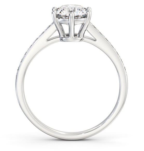 Round Diamond 6 Prong Engagement Ring Palladium Solitaire with Channel ENRD146S_WG_THUMB1 