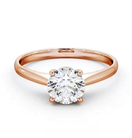 Round Diamond Slender Band Engagement Ring 9K Rose Gold Solitaire ENRD147_RG_THUMB1