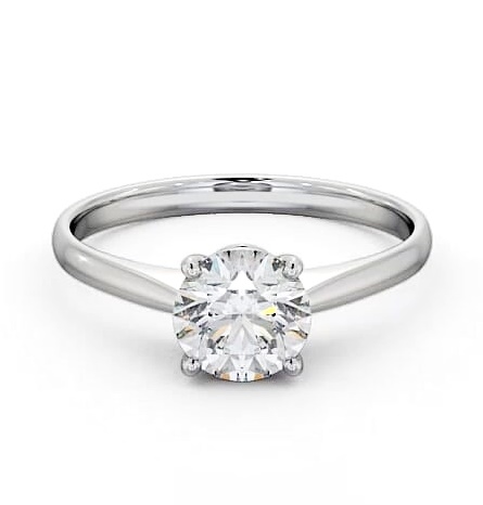 Round Diamond Slender Band Engagement Ring Platinum Solitaire ENRD147_WG_THUMB1