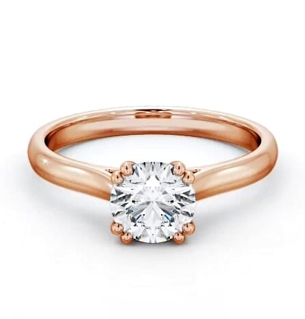 Round Diamond 8 Prong Engagement Ring 18K Rose Gold Solitaire ENRD148_RG_THUMB2 