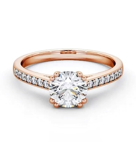 Round Diamond 8 Prong Engagement Ring 18K Rose Gold Solitaire ENRD148S_RG_THUMB2 