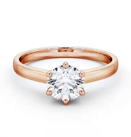 Round Diamond 6 Prong Engagement Ring 18K Rose Gold Solitaire ENRD149_RG_THUMB1
