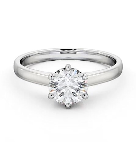 Round Diamond 6 Prong Engagement Ring 9K White Gold Solitaire ENRD149_WG_THUMB1