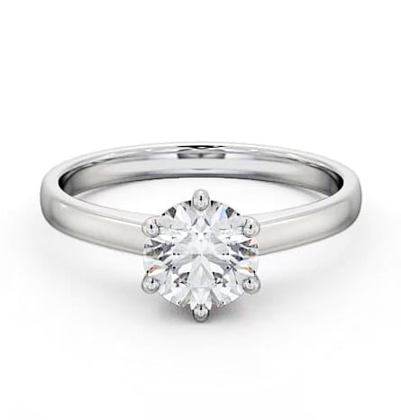 Round Diamond 6 Prong Engagement Ring 18K White Gold Solitaire ENRD149_WG_THUMB2 