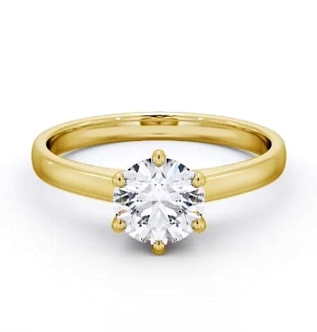 Round Diamond 6 Prong Engagement Ring 9K Yellow Gold Solitaire ENRD149_YG_THUMB1