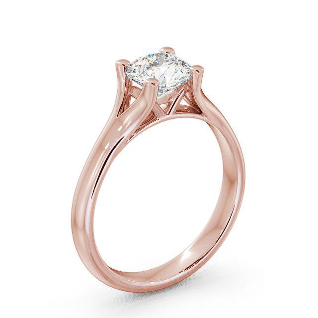 Round Diamond Engagement Ring 9K Rose Gold Solitaire - Rosalie ENRD14_RG_HAND