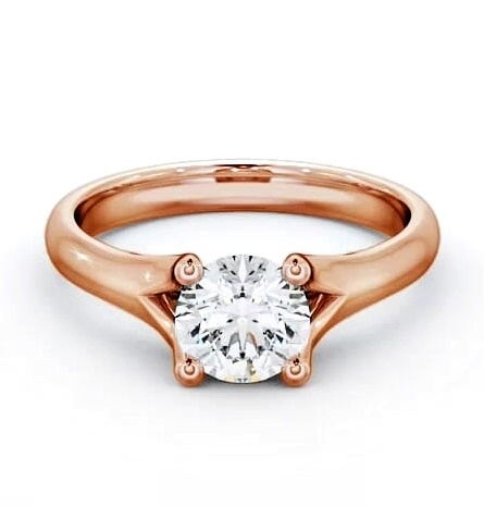 Round Diamond Split Band Engagement Ring 9K Rose Gold Solitaire ENRD14_RG_THUMB1